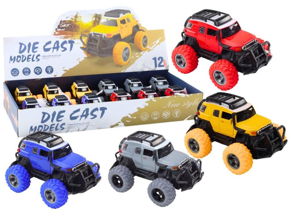 Autko Terenowe 1:32 Metalowe Gumowe Koła Światła Dźwięki Napęd