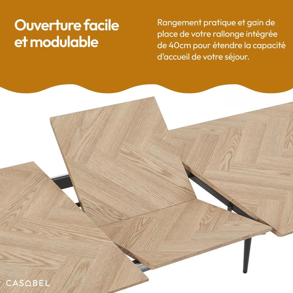 Grande Table à Manger Extensible 6 à 8 Personnes Style Industriel Chic - 7