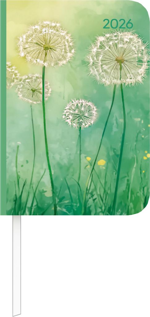 Alpha Edition - Lady Journal Mini Blowballs 2026 - Taschenkalender 8×12 cm - Weekly - 144 Seiten - kompakter Terminplaner mit Pusteblumen-Motiv - ...