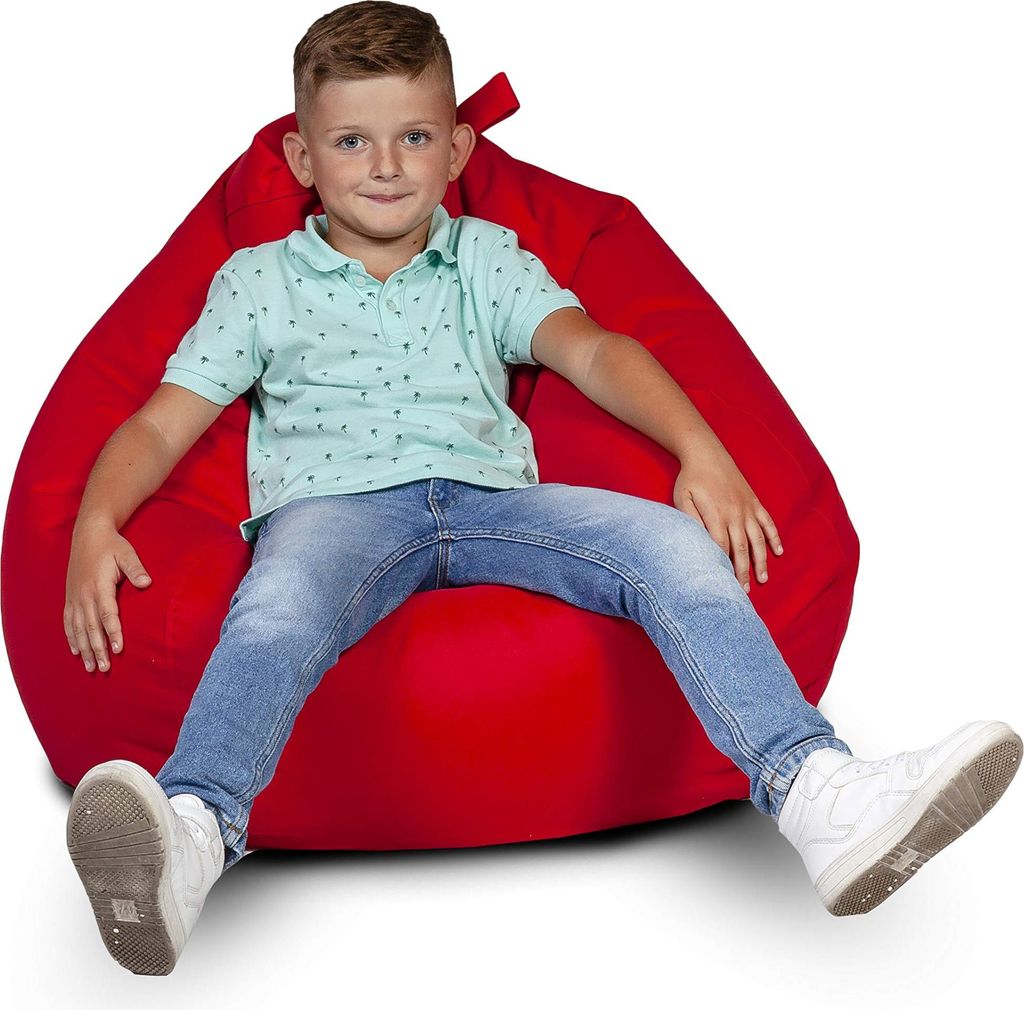 Ecopuf, Oscar, Sitzsack Pouf, Sack Poufsessel Pufsack Kinder, Erwachene, Rot Nc12