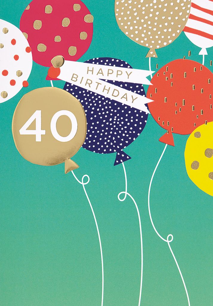 40 Geburtstag Glückwunschkarte im Format 115x17cm mit Umschlag