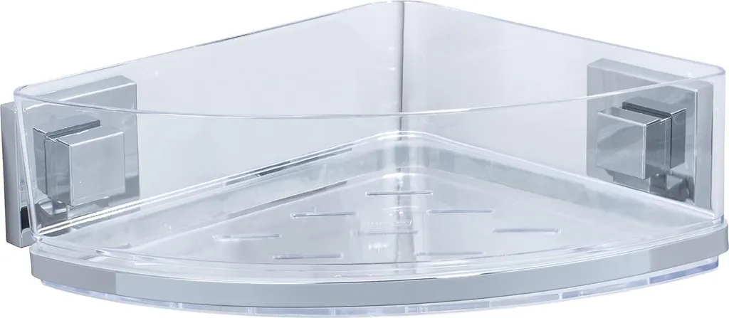 Tablette de douche Vacuum-Loc inox et plastique avec bac amovible