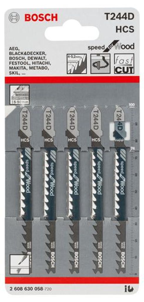 Stichsägeblatt T 244 D Speed for Wood, 5er-Pack Produktbild 