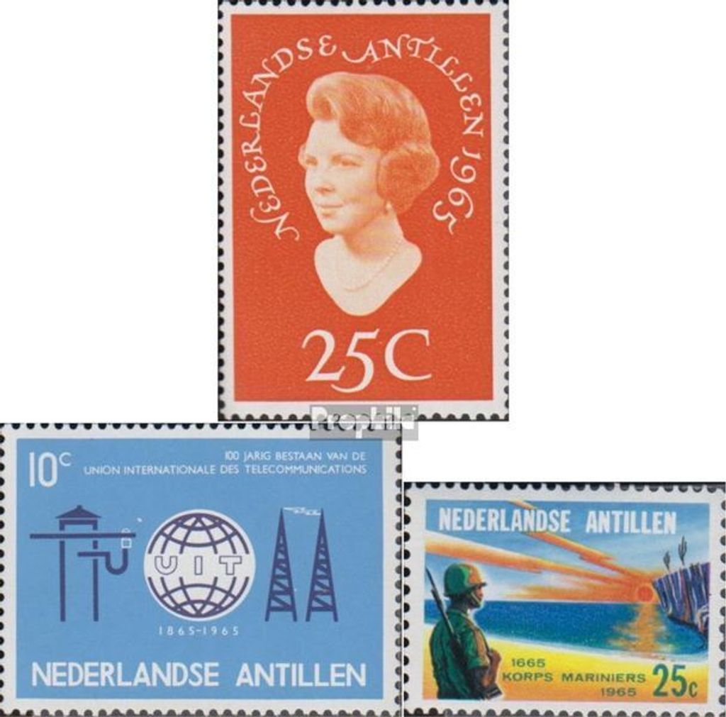 Briefmarken Niederländische Antillen 1965 Mi 147,148,162 (kompl.Ausg.) postfrisch Beatrix