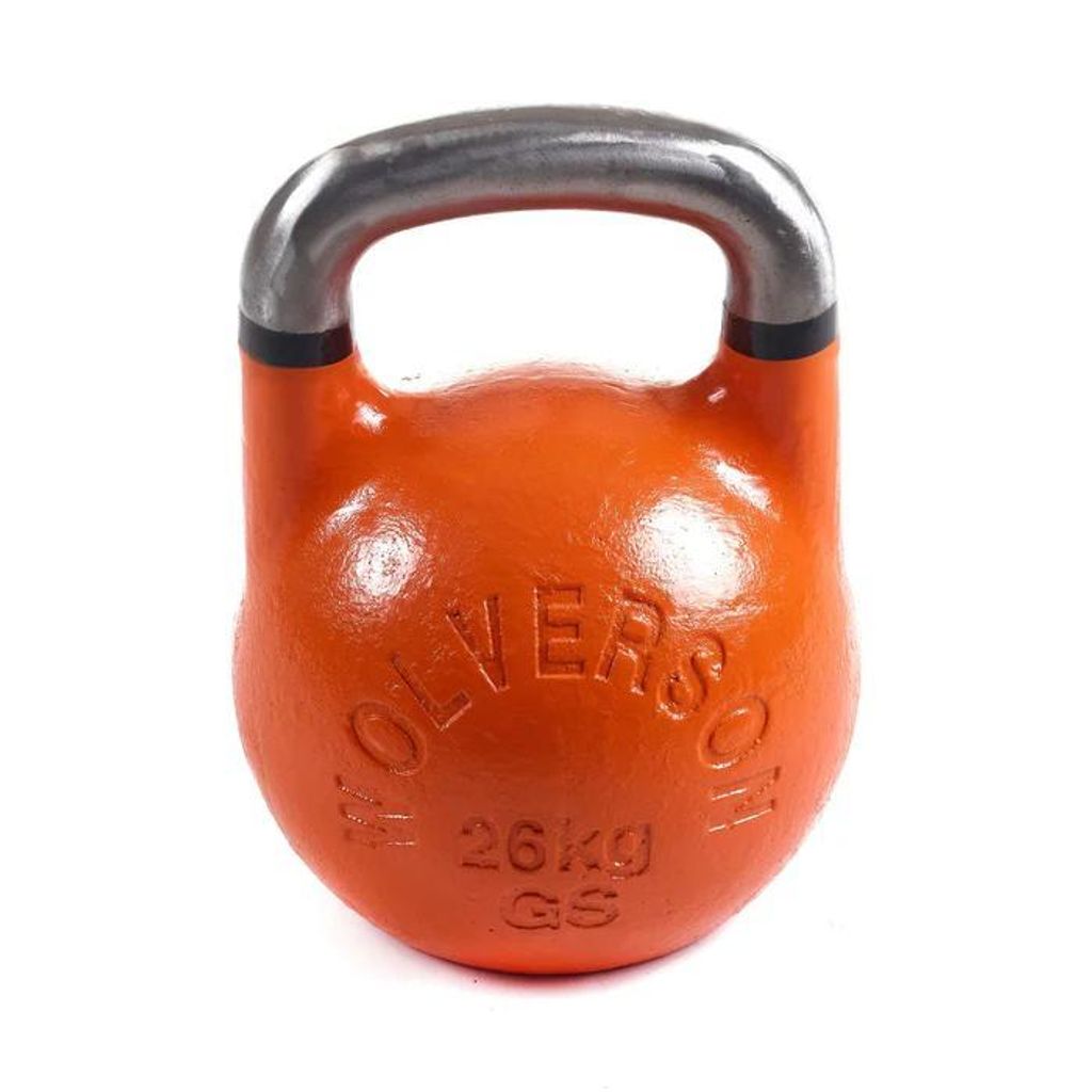 Wolverson Fitness GSU Kettlebell 26kg Orange + Black Rings Produktbild 