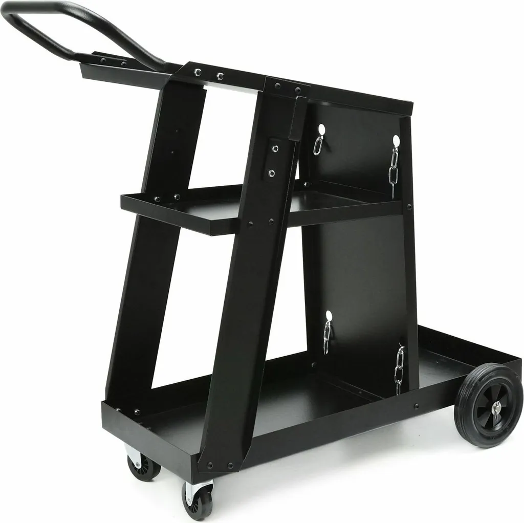 Chariot de soudage en acier robuste avec plateau incliné et 4 tiroirs