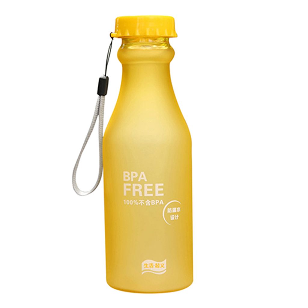 550ML Auslaufsichere Sportwasserflasche Tragbare Outdoor-Reise Gesunder Trinkbecher Gelb
