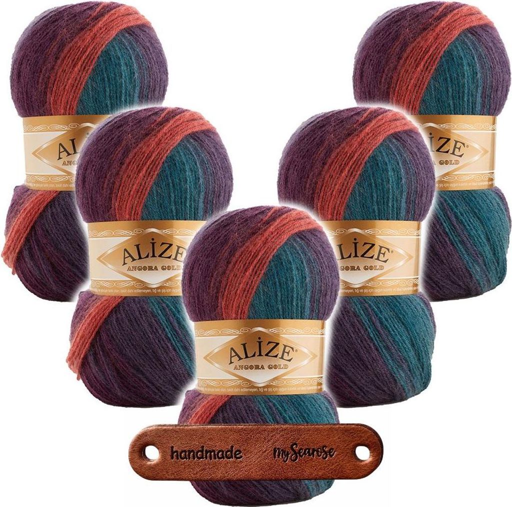 5 x ALIZE Angora Gold Batik 7563 mit Label