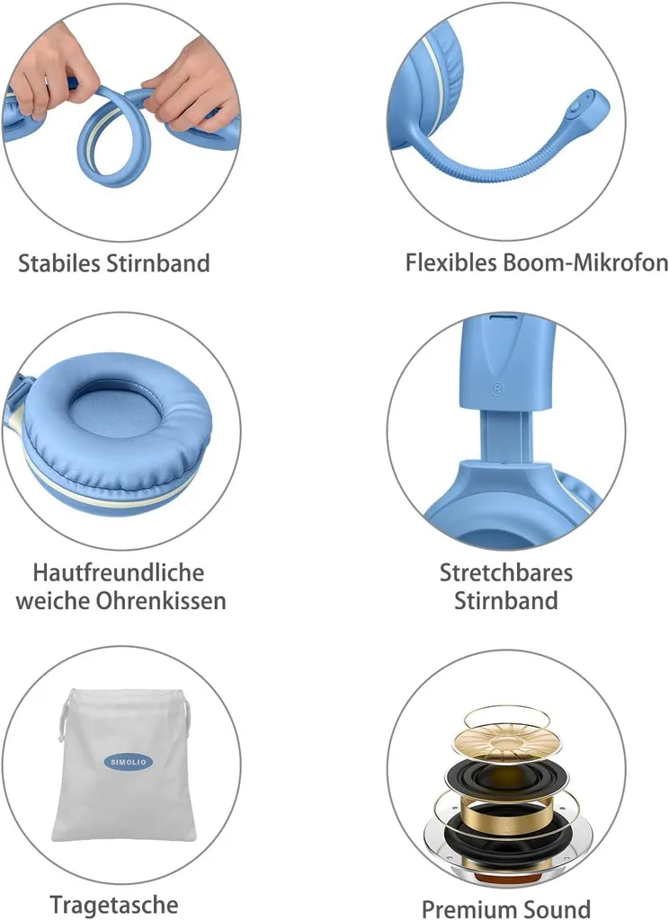 Cuffie Over-Ear con Microfono per Bambini e Studenti - Audio Sicuro - 2