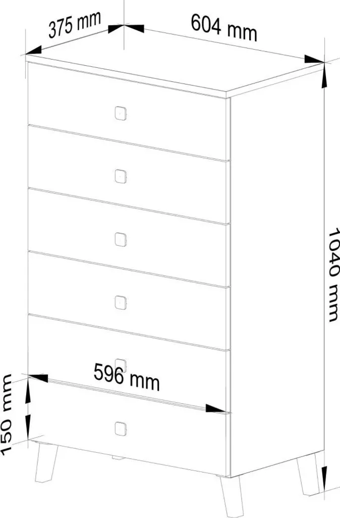 Commode de chambre MAVRIEL pour ranger vos vêtements avec style - 7