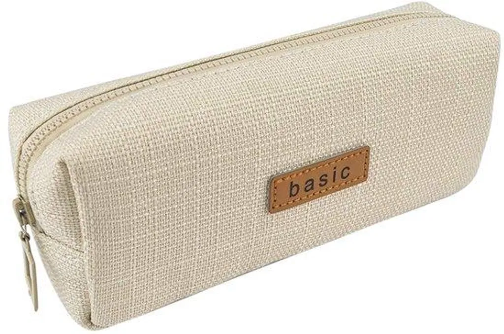 Pochette en lin beige pour éviter le désordre dans le sac d'école