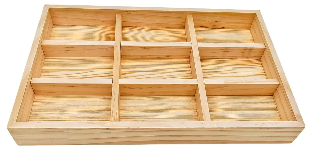Organisateur de sous-vêtements en bois 9 cases pour armoire et dressing