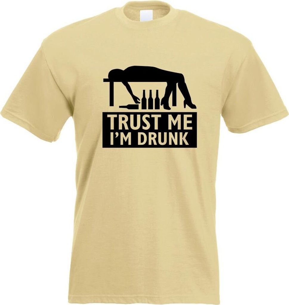 Kiwistar - T-Shirt - Khaki - Trust me, im Drunk betrunken Motiv Bedruckt Funshirt Design Print - mit Motiv Bedruckt - Funshirt Design - Sport - Fre...