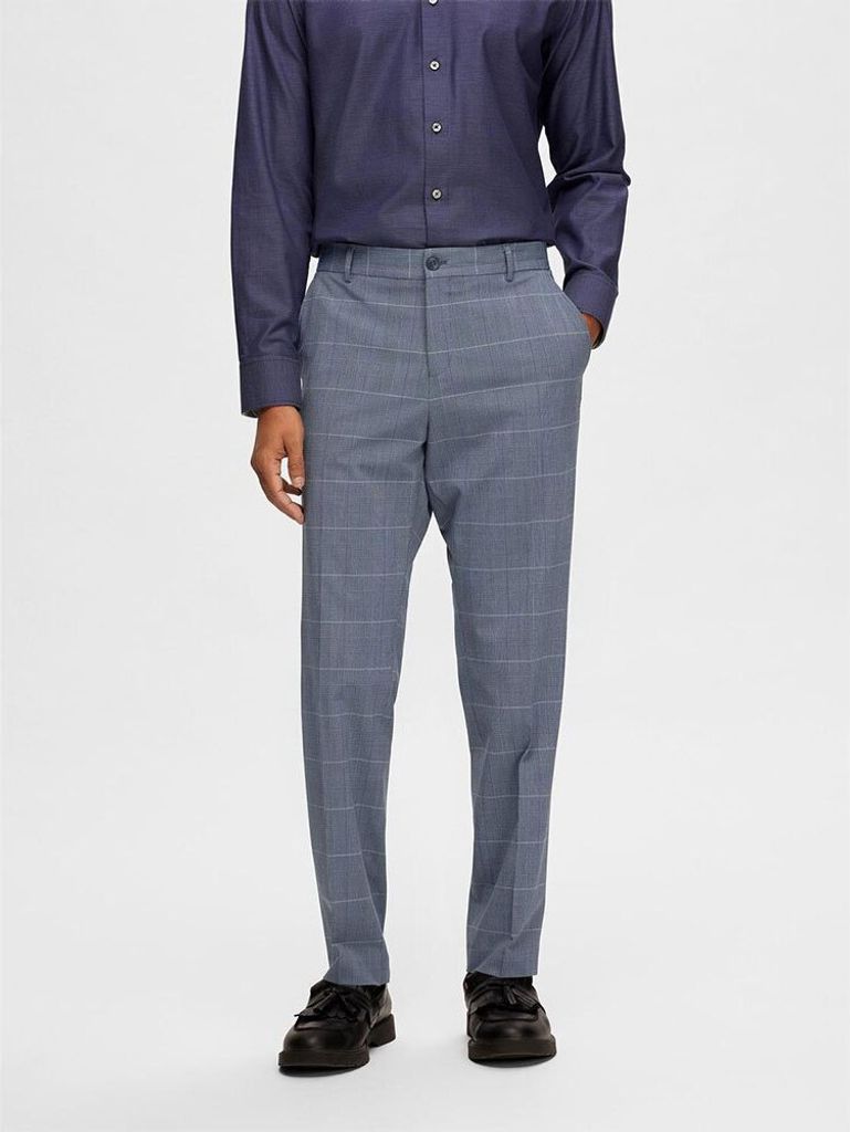 Selected Slim Liam Blue Check Anzughose Blau 52 Mann Blau 52