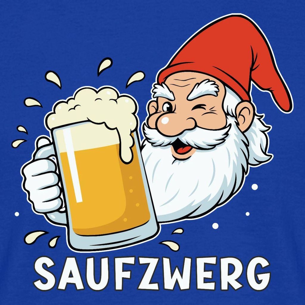 Spreadshirt Saufzwerg Mit Bier Karneval Männer T-Shirt, M, Dunkelblau