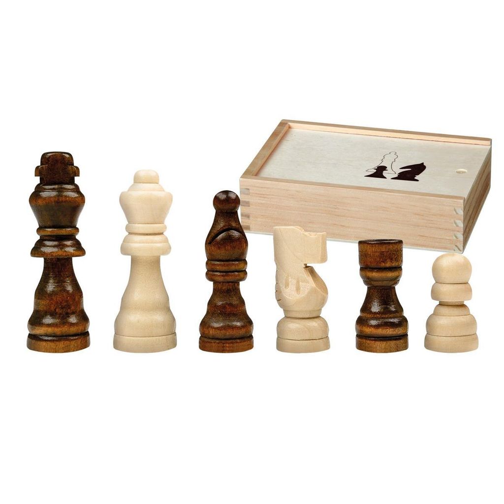 Schachfiguren Otto I in Holzbox, Königshöhe 62 mm