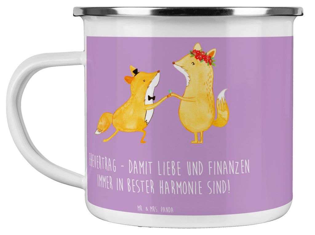 Mr. & Mrs. Panda Teetasse Ehevertrag Liebe Finanzen - Lavendeltraum - Geschenk, Heiraten, Vertrauen, Partnerschaft, Zukunft, Haferl, Emaille Tasse,...