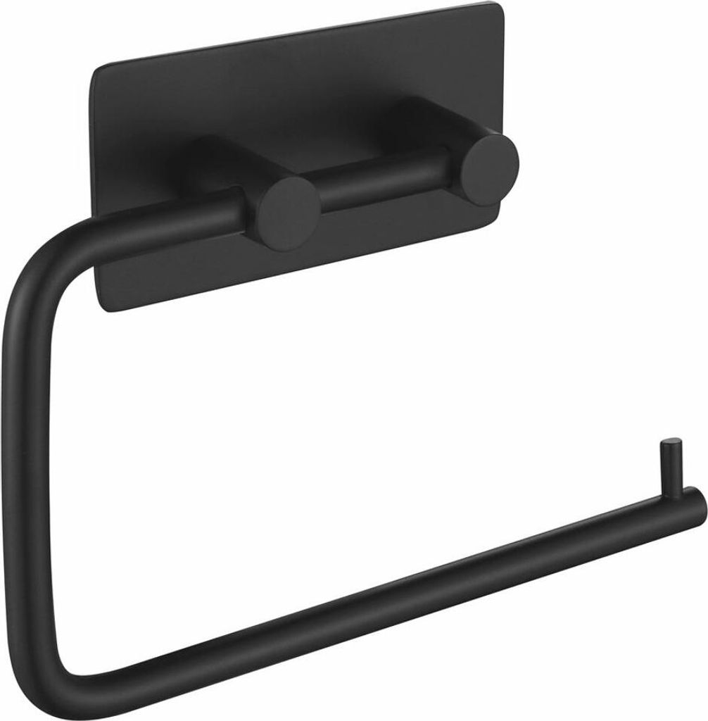 Toilettenpapierhalter Selbstklebend, Schwarz matt