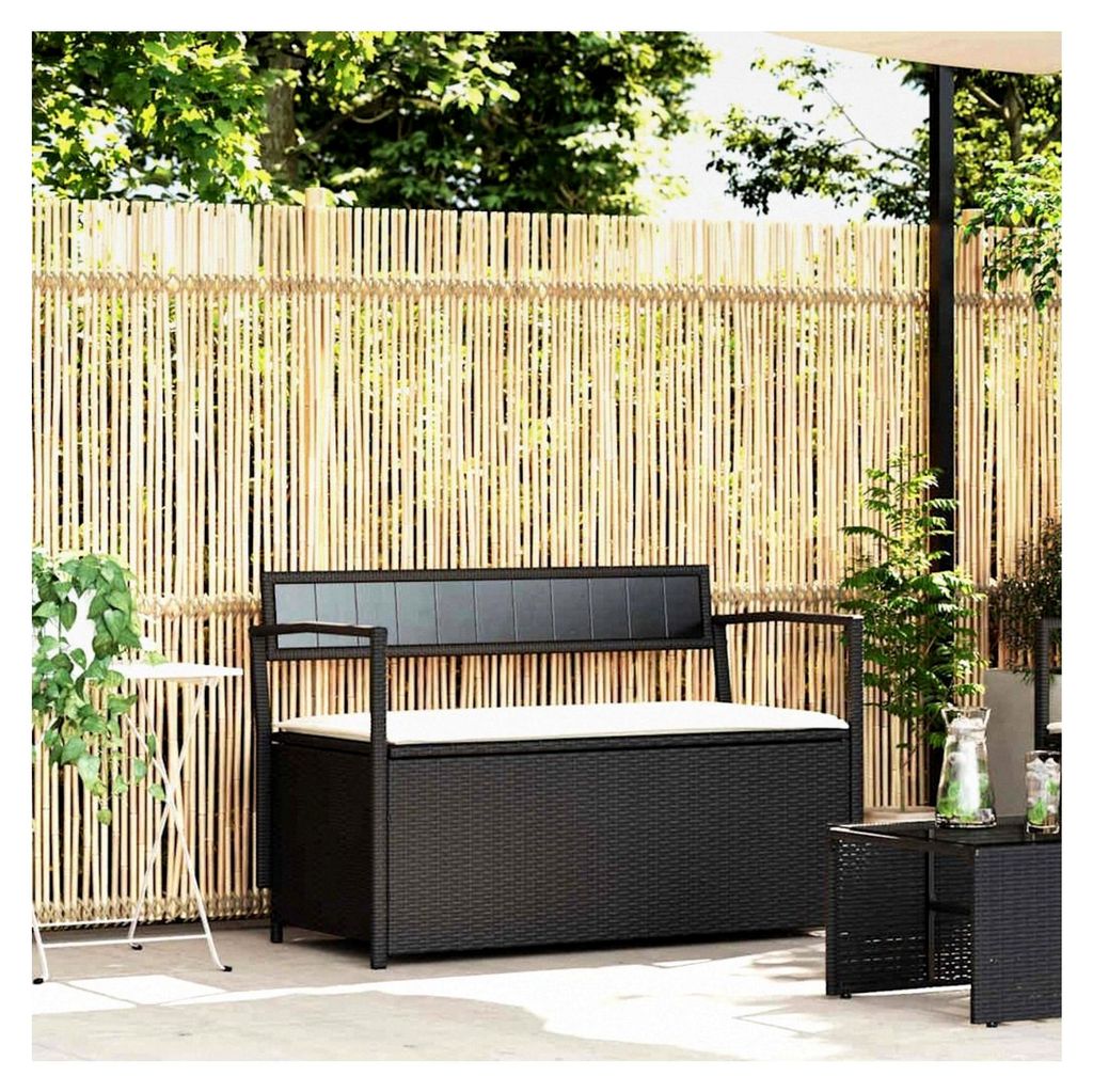Gartenbank mit Stauraum aus Rattan für 2 Personen