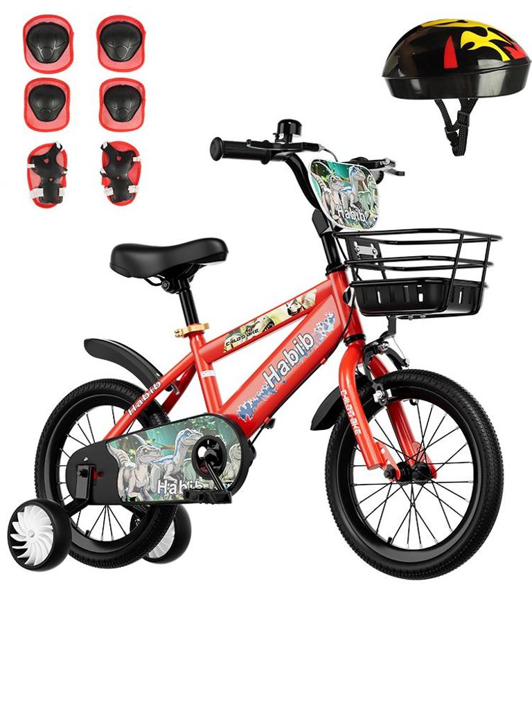 Habib Bicycle Dino Jungenfahrrad 12" 14" 16" | Set mit Produktbild 