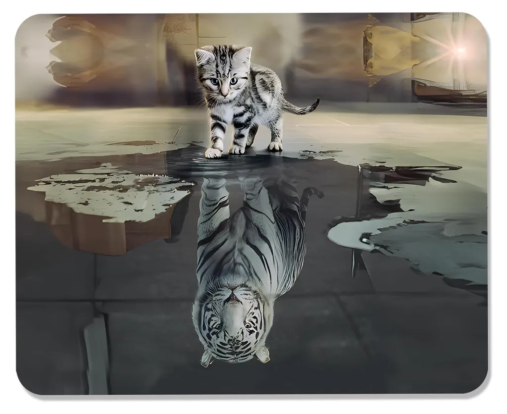 Tapis de souris pour ordinateur motif félin surface vitesse et contrôle