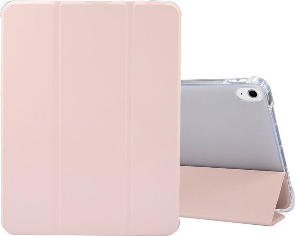 Mobigear Tri-Fold Gel iPad Air 4 (2020) Hülle TPU,Kunstleder Klapphülle + Stifthalter - Pink