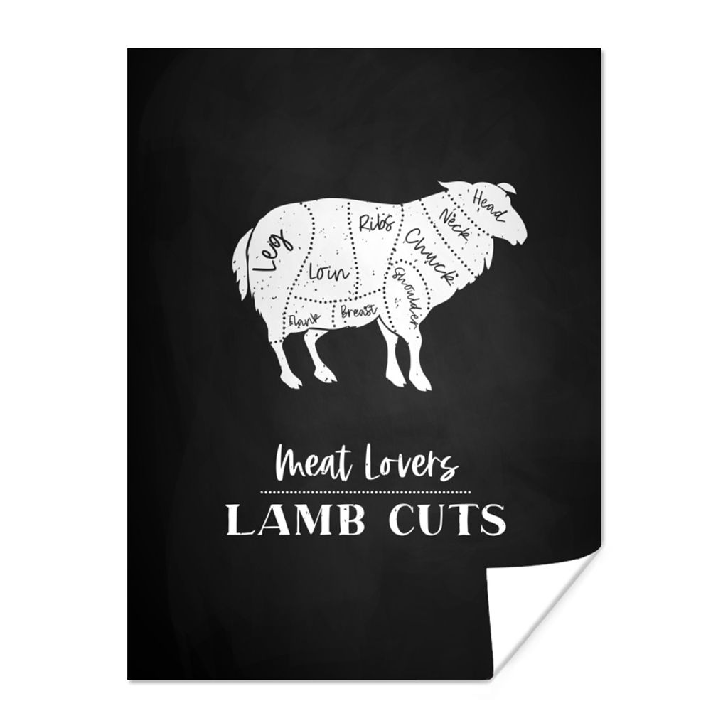MuchoWow Poster Hammelfleisch - Küche - Fleisch - BBQ 120x160 cm - Wandbilder
