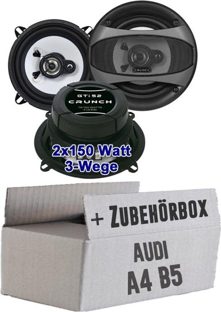 Crunch GTi52 - 13cm Lautsprecher Einbauset passend für Audi A4 B5 - justSOUND