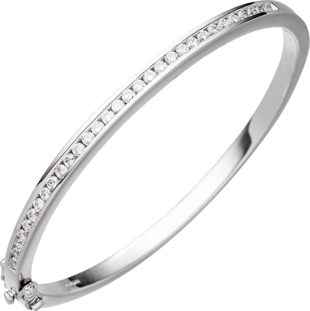 JOBO Armreif Armband 925 Sterling Silber mit Zirkonia Silberarmband Silberarmreif