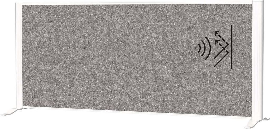 MAUL Sideboard-Trennwand MAULconnecto Akustik dunkelgrau Standfuß 120 x 35 x 52.75 cm weiß