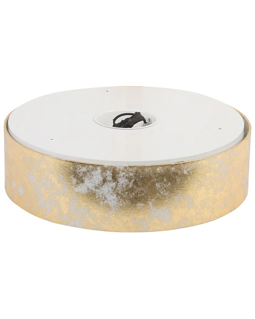 Lampe ø 45 cm en polycoton et or style Boho pour un éclairage chaleureux