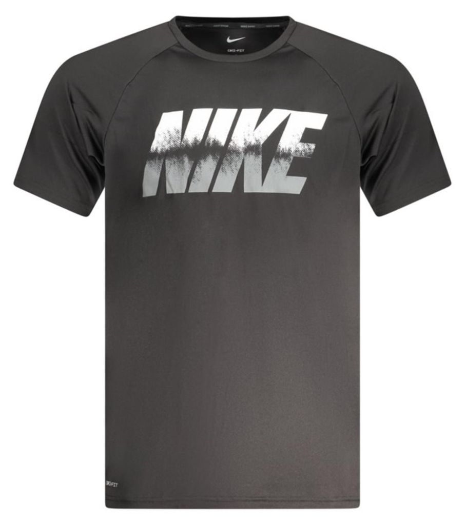 Schwarzes Herren Kurzarm Dri-FIT T-Shirt mit Rundhals & Druck