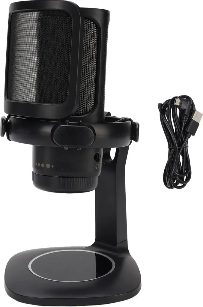 Microphone condensateur USB RGB cardioïde ultra précis avec filtre pop