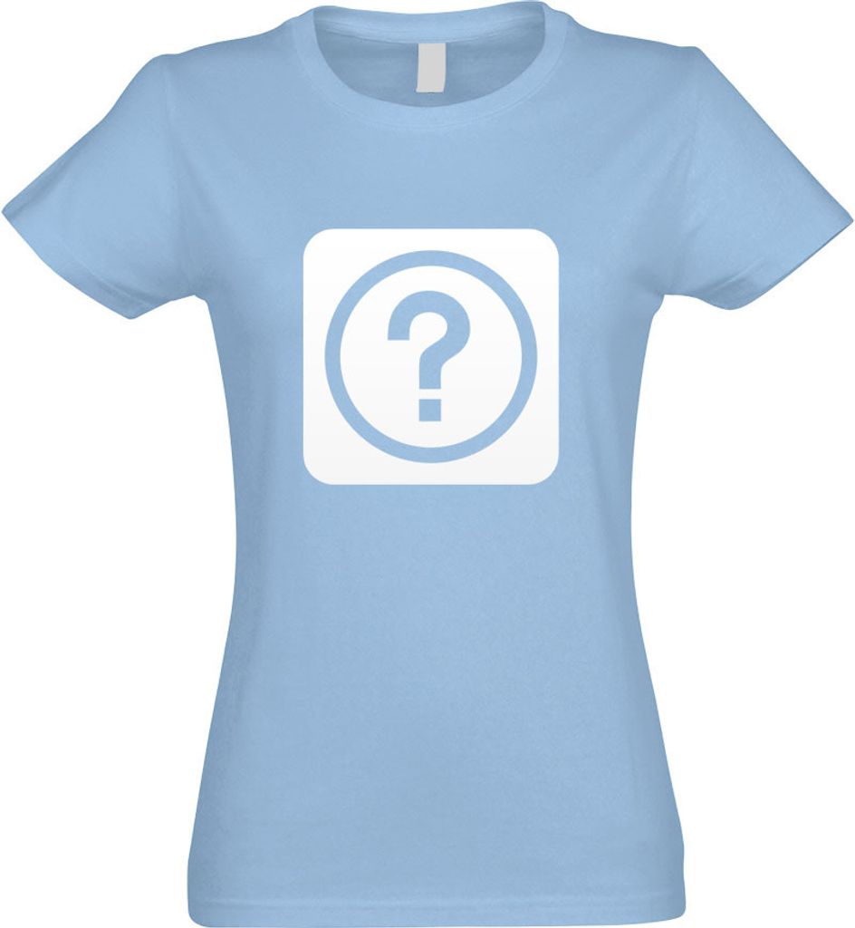 Kiwistar - T-Shirt tailliert - Damen - himmelblau - Information Fragen Piktogramme - mit Motiv Bedruckt - Funshirt Design - Sport - Freizeit - Dame...