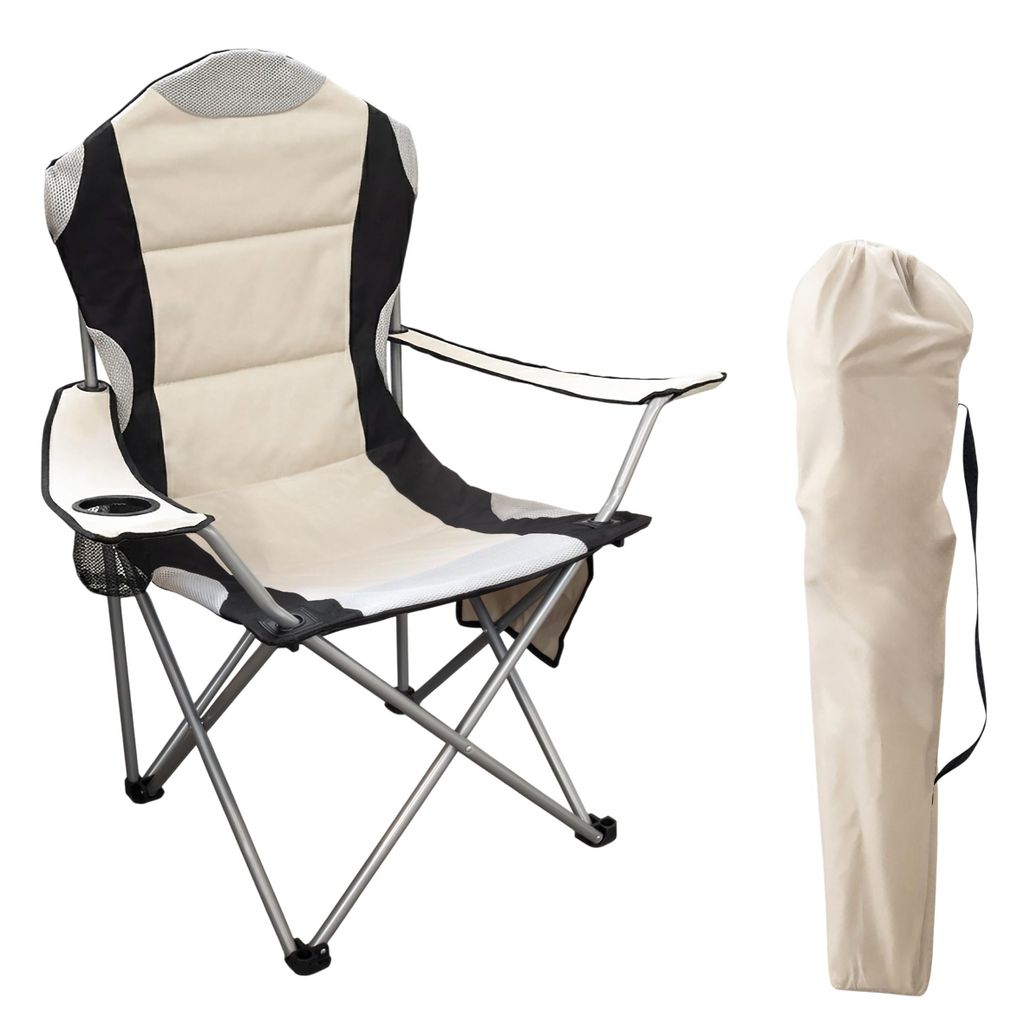 Chaise pliante DELUXE - beige  - Chaise de camping et de Image du produit 