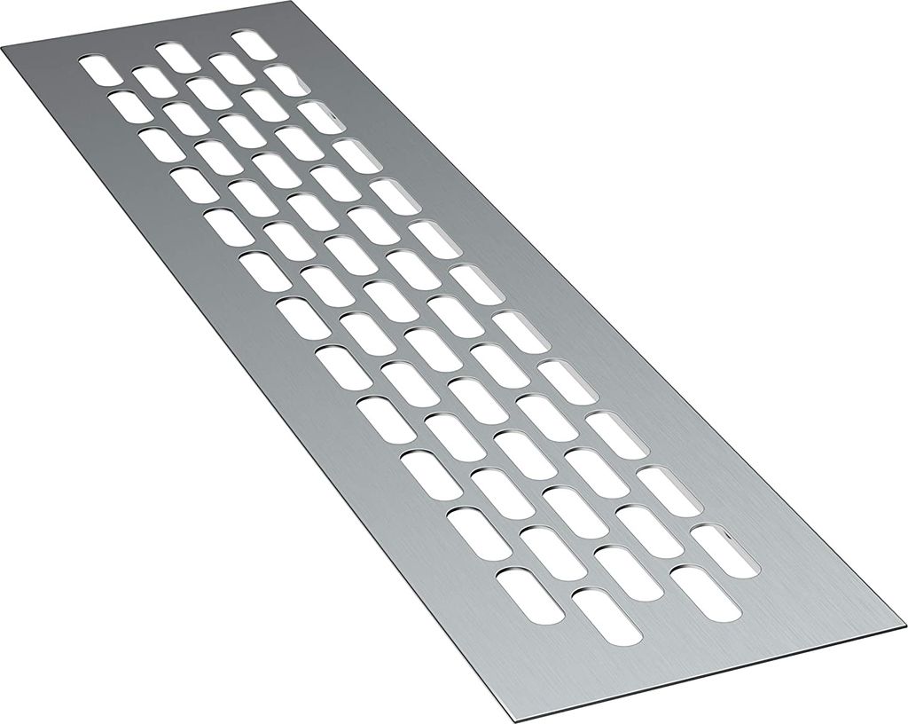 2 x sossai Lüftungsgitter 24,5 x 6cm in Aluminium Design Belüftungsgitter Türgitter Stegblech Abluft