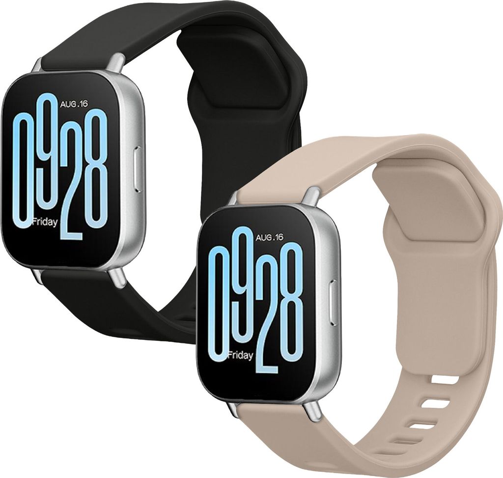 kwmobile 2x Sportarmband kompatibel mit Xiaomi Redmi Watch 5 Active / Watch 5 Lite Armband - Fitnesstracker Band Set aus TPU Silikon