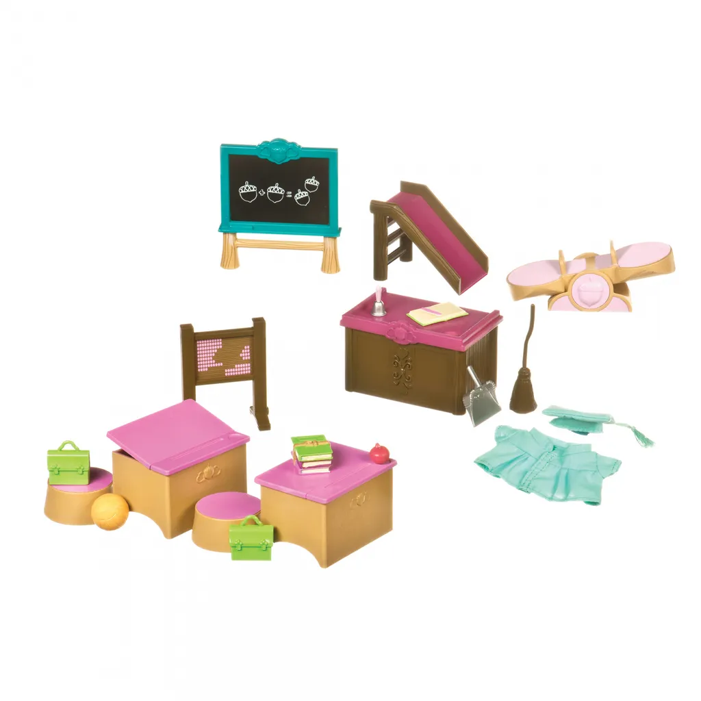 Set Salle de classe Li'l Woodzeez avec accessoires et zone de loisirs
