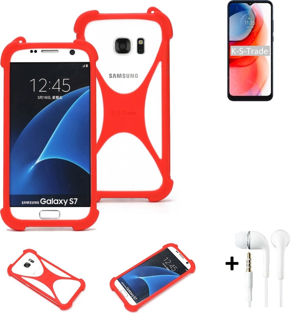 Handy-hülle + Kopfhörer kompatibel mit Motorola Moto G Play (2021) Schutz-hülle Bumper Silikon Schutz Hülle Cover Case Silikoncase Silikonbumper