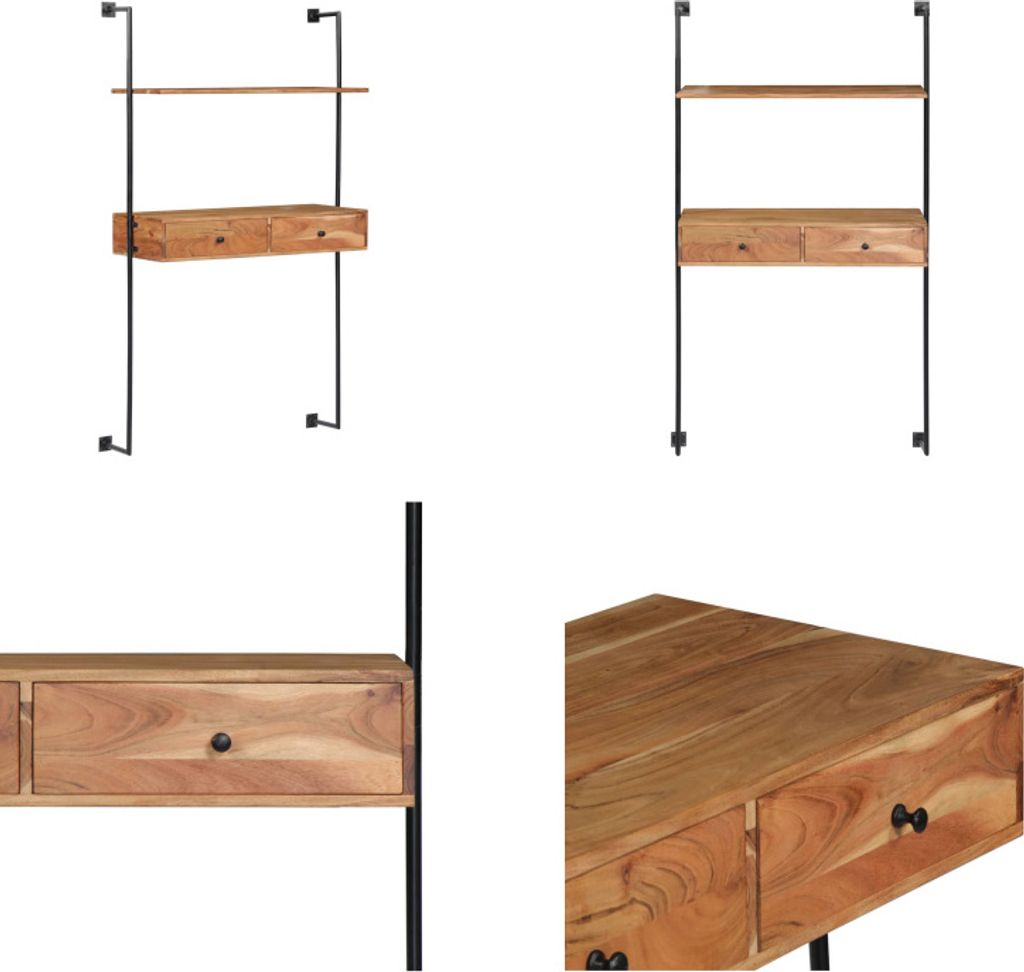 vidaXL Wandschreibtisch 90 x 40 x 170 cm Massivholz Akazie Produktbild 