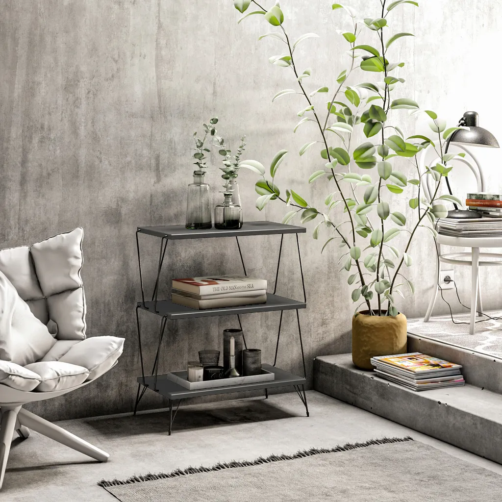 Table d'appoint Lazandos Anthracite : Gain de Place pour Petits Espaces