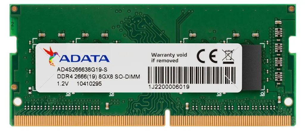 Mémoire PC Portable ADATA 8 Go DDR4 2666 MHz CL19 SO-DIMM RAM