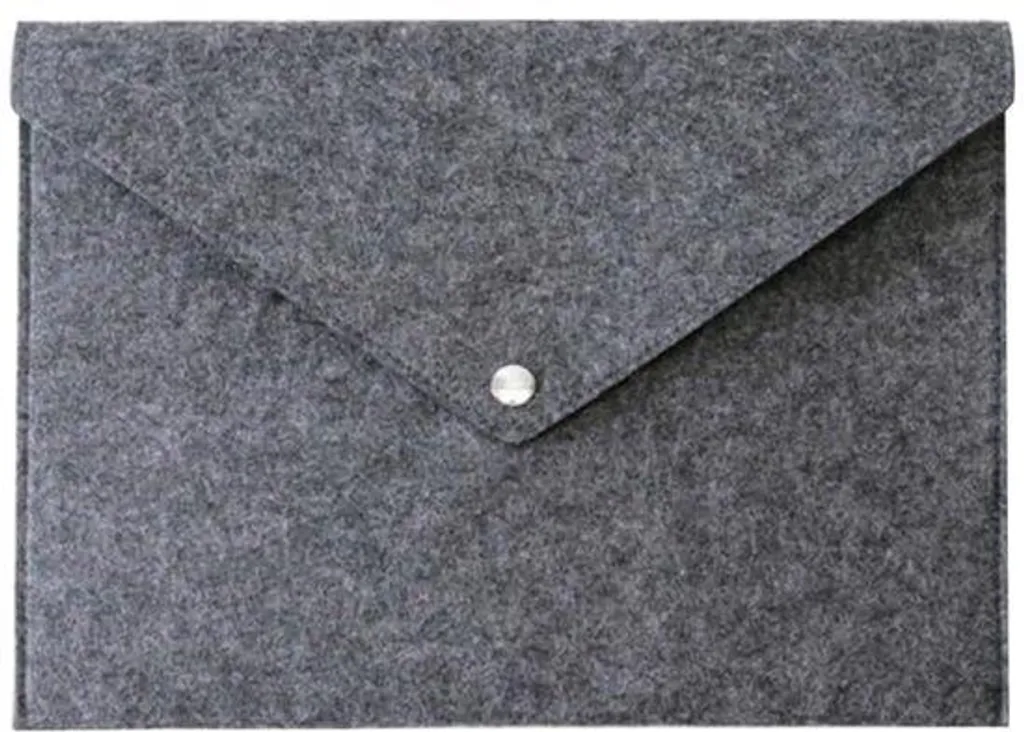 Pochette de rangement A4 grise pour documents de bureau avec boutons