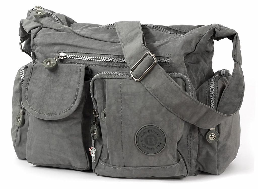 Bag Street Sac à main pour femme Sac en nylon gris 30x12x22 Image du produit 
