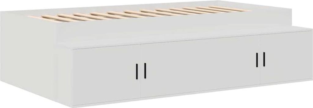 vidaXL Bettrahmen mit Schubladen Weiß 90 x 200 cm Holzwerkstoff