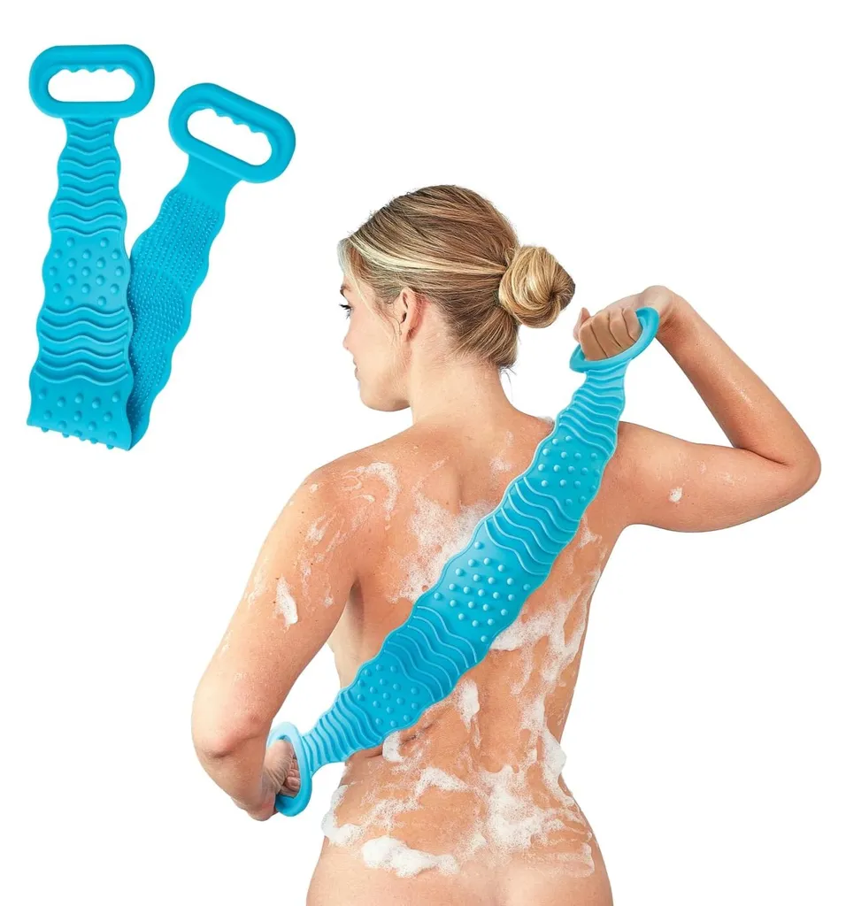 Brosse pour le dos anti-imperfections en silicone contre la peau sèche