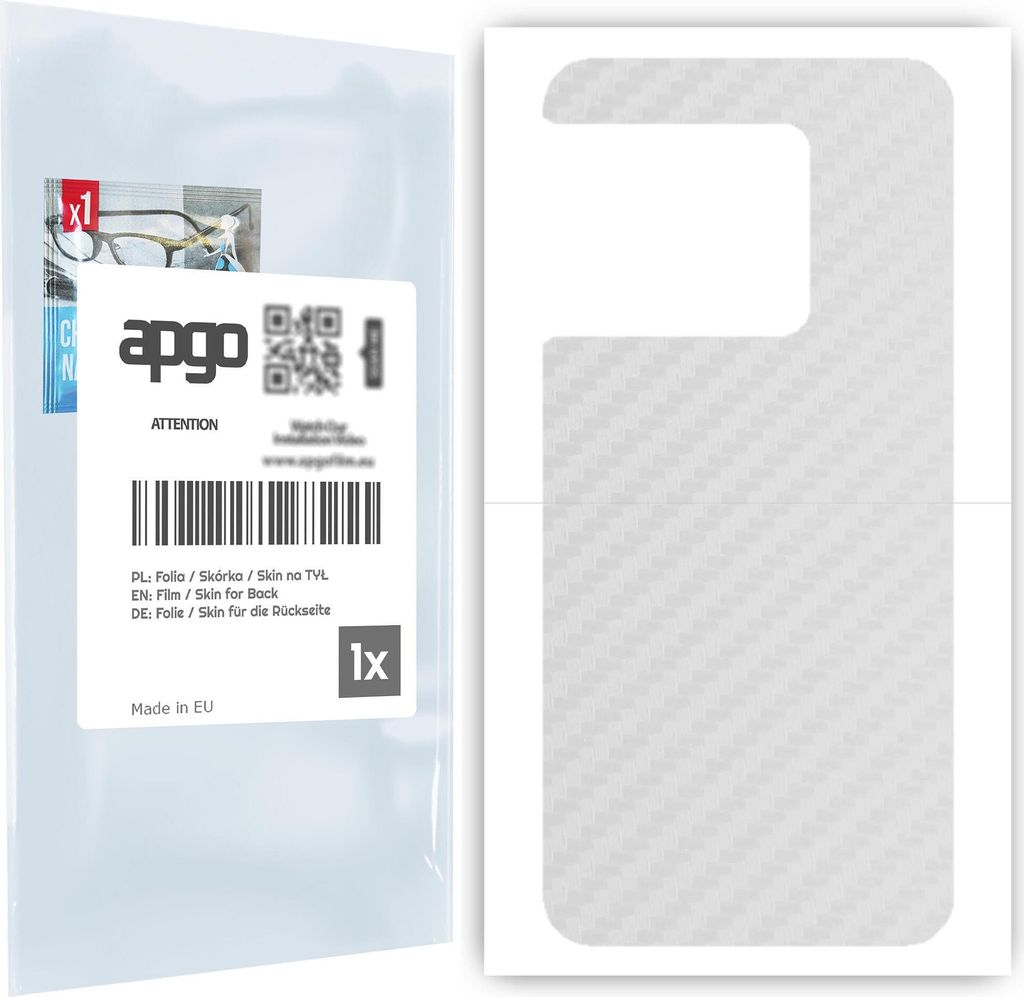 apgo Rückseite Schutzfolie für OnePlus 10 Pro - Hinten Schutzfolie Carbon Transparent (durchsichtig), Rückseite Folie schützt vor Kratzern und...