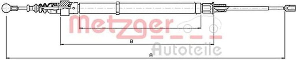 METZGER Handbremsseil Seilzug Feststellbremse für VW POLO (9N) Hinten Links Hinten Rechts 10.7139