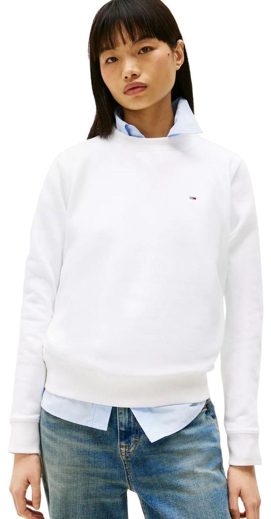 Tommy Jeans - Sweatshirt für Damen, angerautes Fleece GT21624 (42 DE) (Weiß)