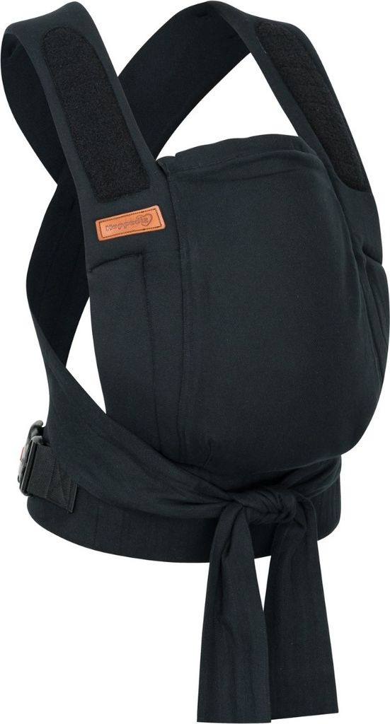 HOPPEDIZ Babytrage Bondolino b.pure Komforttrage ab Geburt (3 - 20 kg) Bauchtrage, Rückentrage & Hüfttrage all black